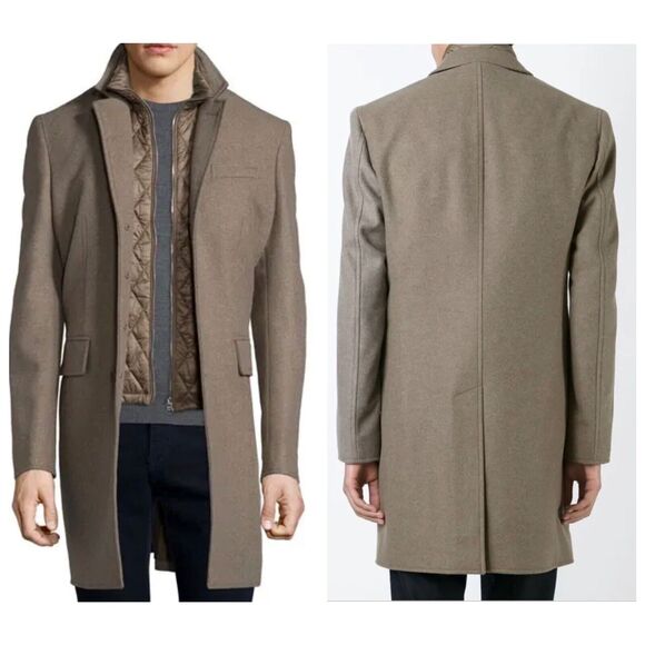 NWT Burberry Men Size M Lyndson 3-in-1 Taupe Wool Cashmere Long Coat + Vest - Picture 3 of 14